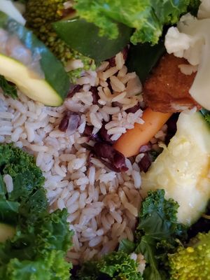 Rice and beans also have so seasoning. at Native Foods - The Loop in Chicago