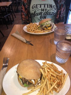 BBQ burger & fries!   at Native Foods - The Loop in Chicago