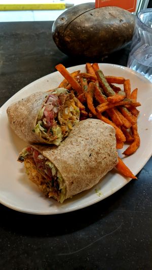 Wrap with seasoned fries at Native Foods - The Loop in Chicago