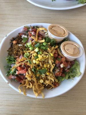 Taco salad. (It already has dressing on it, don’t add any)  at Native Foods - Lakeview in Chicago