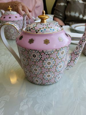 Fun tea pots, cups, and plates! ☕🫖 at Shelly's Tea Rooms in Plymouth