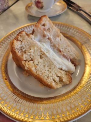 Vegan Victoria sponge cake! at Shelly's Tea Rooms in Plymouth