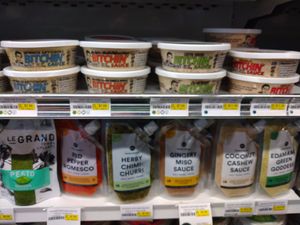 Vegan sauces are in the back of the store at Ada's Natural Market & Cafe in Fort Myers