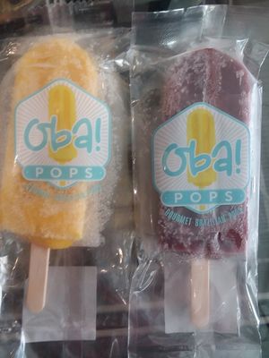 Mango and Acai flavors are vegan in the Oba Pops case near the front of the store at Ada's Natural Market & Cafe in Fort Myers