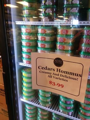 Lots of vegan hummus including dark chocolate hummus at Ada's Natural Market & Cafe in Fort Myers