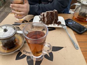 Infusiones con pastelería vegana.  at Anasavam Vegano Y Saludable in La Serena