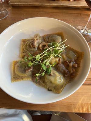 Truffle ravioli   at Osteria Du in Toronto