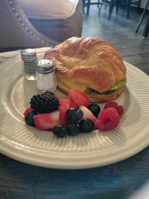 Veganized breakfast sandwich (avocado/egg/cheese) at The Sacred Bean in Pueblo