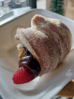 Vegan choc "cruffin" at The Sacred Bean in Pueblo