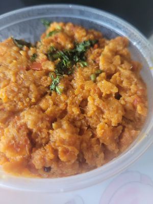 Pitla (maharastrian dish made if gram flour, spices, oil, vegetables) #Veganuary at Swati Snacks - Mumbai in Mumbai