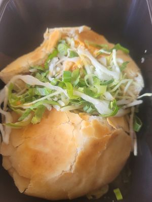 Indian style falafel (tastes better than it looks 😋) #Veganuary at Swati Snacks - Mumbai in Mumbai