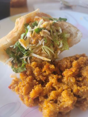 #Veganuary falafel and pitla at Swati Snacks - Mumbai in Mumbai