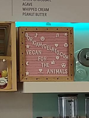 Cute plaque inside. at Origamy Gelato in Sunrise