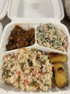 Chickpeas salad and rice .   at Origamy Gelato in Sunrise