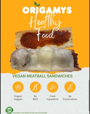 Vegan meatballs   at Origamy Gelato in Sunrise