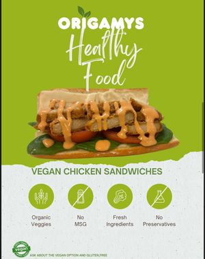 Vegan chicken   at Origamy Gelato in Sunrise