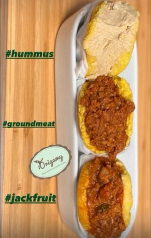 Vegan arepas combo GF   at Origamy Gelato in Sunrise