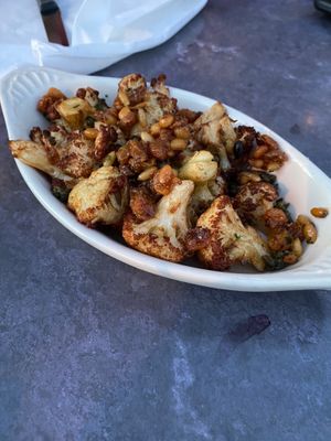 Fried cauliflower made vegan with no brown butter sauce at Pizzeria Sul Lago in Lake Oswego