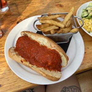 Vegan Meat Ball Sub  at Amsterdam Cafe Pub in Whistler