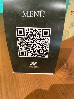 Scan for the menu! at Artisti del Vegetariano in Milan