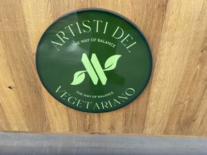 The sign in front. at Artisti del Vegetariano in Milan