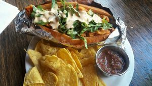 Buffalo soy curls sandwich at Sweet Hereafter in Portland