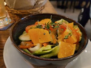 Salad that comes with the spezzatino at aTipico in Palermo