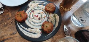 Frittatine con fagioli mungo at aTipico in Palermo