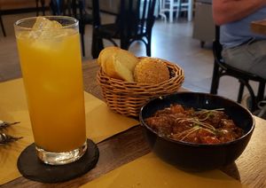 Capponatta (starter) and Vulcano (drink) at aTipico in Palermo
