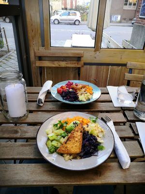 The two dinner plates that were offered at Farm2Table - S:t Knut in Malmo