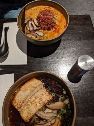 
Spicy Vegan Miso $19 (top)
ShoYu Tofu $18 (bottom)
 at Kame in New York City