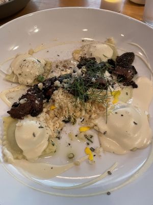 Ravioli with shrooms  at Plant in Asheville