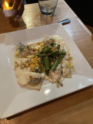 Ravioli — the sauce is to die for!  at Plant in Asheville