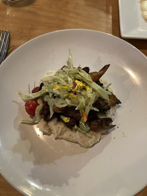 Smoked Mushroom over cauliflower mash. Excellent!!  at Plant in Asheville