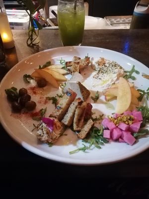 Great cauliflower and good self made plant-cheese at Plant in Asheville