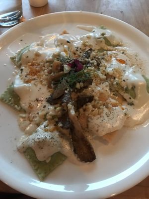 Mushroom ravioli   at Plant in Asheville