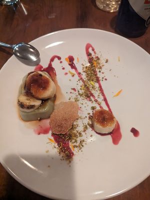 Matcha creme brulee at Plant in Asheville