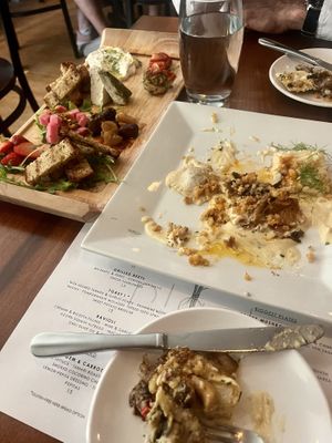 Excellent Ravioli & Charcuterie appetizers    at Plant in Asheville