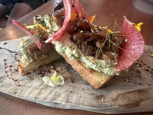 Edamame butter toast  at Plant in Asheville