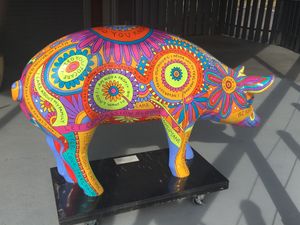 Farm Sanctuary pig outside at Plant in Asheville