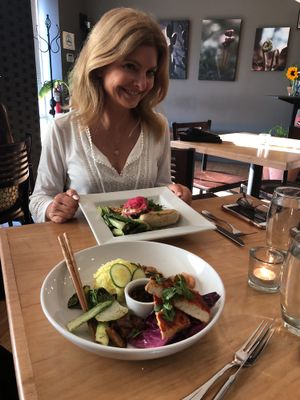 Tempeh Chili Con Queso and Tofu BiBimBop at Plant in Asheville