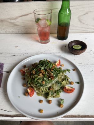 Pesto Papaya Pasta   at Juju in 