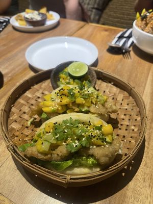 Mango Bao Buns with Crispy Mushrooms   at Juju in 