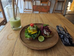 Rainbow toast at Juju in 