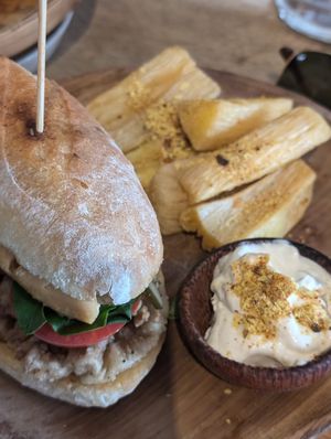 Sandwiches with Oyster Mushroomms  at Juju in 