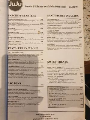 Menu May 2025 at Juju in 