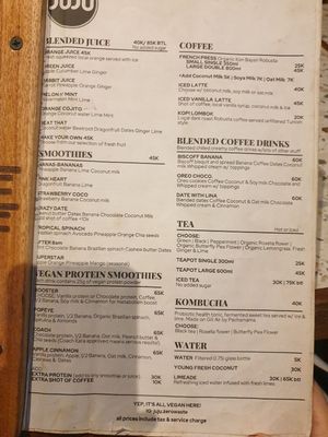 Menu May 2025 at Juju in 