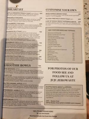 Menu May 2025 at Juju in 