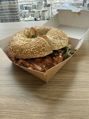 Pulled Jackfruit Bagel   at Five Points in Melbourne
