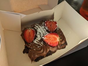 Frosted brownie at Guará in Vila Nova De Gaia